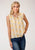 Roper Womens Southwest Wallpaper Yellow 100% Rayon S/L Blouse