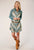 Roper Womens Watercolor Stripe Multi-Color 100% Polyester L/S Dress