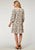 Roper Womens 1977 Vintage Floral Cream 100% Rayon L/S Dress