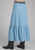 Roper Womens Maxi Length Ruffle Blue 100% Cotton Skirt