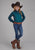 Roper Kids Girls Tonal Paisley Green 100% Cotton L/S Shirt