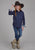Roper Kids Girls 2177 Aztecs Blue 100% Cotton L/S Shirt