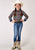 Roper Kids Girls 1898 Aztec Stripe Red 100% Cotton L/S Shirt