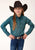 Roper Girls Kids Turquoise 100% Cotton Agave Paisley L/S Shirt