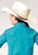 Roper Girls Stretch Poplin Turquoise Cotton Blend L/S Shirt