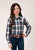 Roper Girls West Plaid Black 100% Cotton L/S Shirt