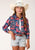 Roper Kids Girls Bandana Print Red 100% Rayon L/S Shirt
