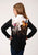 Roper Girls Multi-Color Rayon/Nylon Retro Border L/S Blouse