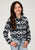 Roper Kids Girls 1991 Aztec Navy 100% Rayon L/S Shirt