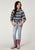 Roper Kids Girls 1991 Aztec Navy 100% Rayon L/S Shirt