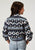 Roper Kids Girls 1991 Aztec Navy 100% Rayon L/S Shirt