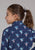 Roper Youth Girls 2426 Skulls Western Navy 100% Rayon L/S Blouse