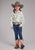 Roper Youth Girls 2424 Printed Ropers White 100% Rayon L/S Shirt