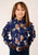 Roper Girls Cowboy Toile Blue 100% Rayon L/S Shirt