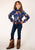 Roper Girls Cowboy Toile Blue 100% Rayon L/S Shirt