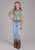 Roper Youth Girls Ropers Printed Yokes White 100% Rayon L/S S/S Shirt