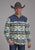 Roper Mens 2321 Aztec Print Cream/Blue Fleece Pullover Sweater