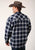 Roper Mens Snap Lined Blue 100% Cotton L/S Shirt