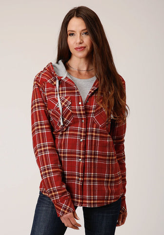 Roper Womens Thermal Lined Hooded Rust 100% Cotton Jacket