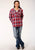 Roper Womens Red/White 100% Cotton Thermal Lined Hooded Jacket