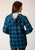 Roper Womens Thermal Lined Flannel Blue 100% Cotton Jacket
