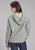 Roper Womens Longhorn Fleece Grey Cotton Blend Hoodie