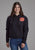 Roper Womens Twill Hood Flower Black 100% Cotton Hoodie