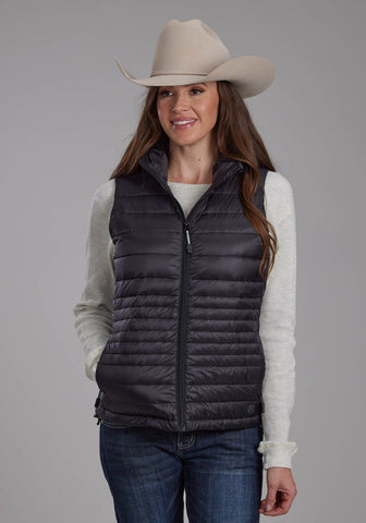 Roper Womens Down Proof Coated Black 100% Nylon Softshell Vest