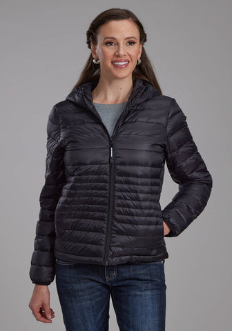 Roper Womens Parachute Down Fill Black 100% Nylon Softshell Jacket