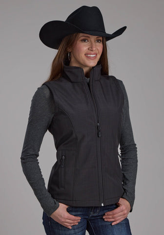 Roper Womens Technical Fleece Charcoal Fleece Softshell Vest