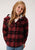 Roper Girls Cranberry Plaid Red/Black 100% Cotton Jacket