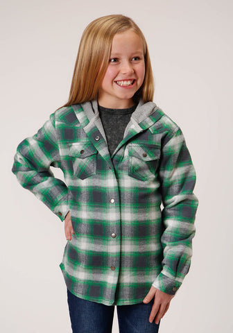 Roper Girls Thermal Lined Green 100% Cotton Jacket