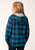 Roper Girls Thermal Lined Flannel Blue/Turquoise 100% Cotton Jacket