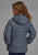 Roper Kids Girls Poly Fill Hooded Silver Blue 100% Nylon Softshell Jacket