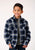 Roper Boys Sherpa Lined Plaid Blue 100% Cotton L/S Shirt
