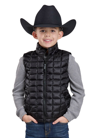 Roper Kids Boys Crushable Parachute Black 100% Nylon Softshell Vest