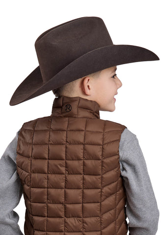 Roper Kids Boys Zipper Parachute Western Brown 100% Nylon Softshell Vest