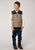 Roper Boys Khaki/Blue Polyester Insulated Western Vest