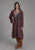 Roper Womens Deep V Ruffles Brown 100% Rayon Cardigan Sweater