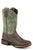 Roper Boys Kids Brown/Green Leather Monterey Cowboy Boots