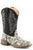 Roper Kids Girls Black Faux Leather Multi Floral Cowboy Boots