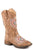 Roper Kids Girls Lydia Glitter Heart Tan Faux Leather Cowboy Boots