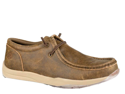 Roper Mens Clearcut Low Rustic Tan Leather Sneakers Shoes