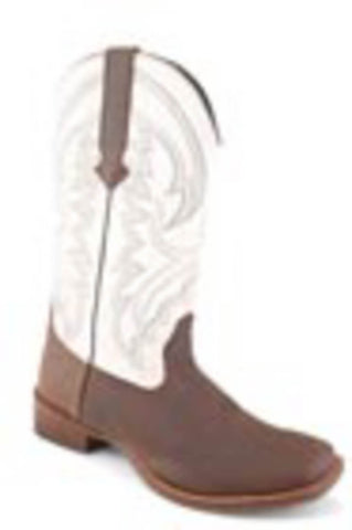 Roper Womens Lindsey Tan/White Leather Cowboy Boots