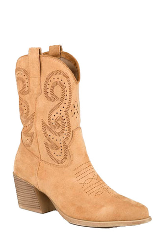 Roper Womens Miranda Tan Faux Leather Cowboy Boots