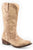 Roper Womens Judith Vintage Beige Faux Leather Cowboy Boots