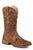 Roper Womens Bailey Laser Vintage Cognac Faux Leather 12in Cowboy Boots