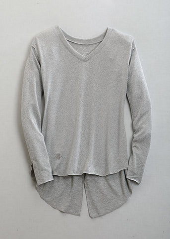 Tin Haul Womens 1488 Melange V-Neck Grey Poly/Spandex Sweater
