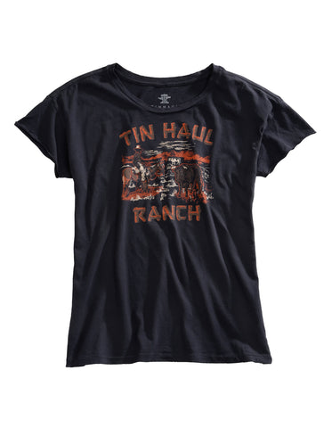 Tin Haul Womens Ranch Scene Grey 100% Cotton S/S T-Shirt