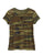 Tin Haul Womens Logo Screen Print Camo Cotton Blend S/S T-Shirt